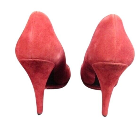 Guess Womens Red Suede Peep Toe Platform Heels Size 6.5 - Picture 4 of 6